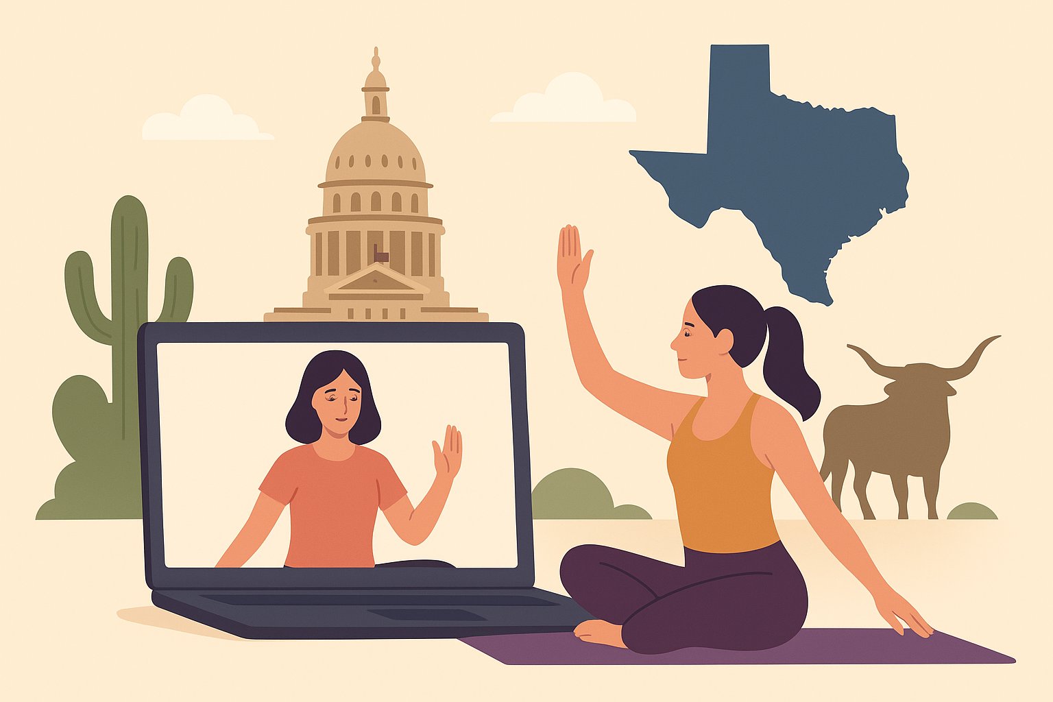 Yoga inspired 1 on 1 coaching Live Yoga Classes in Texas